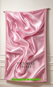 Victoria's Secret Pink Satin Flannel Fleece Throw Blanket V011